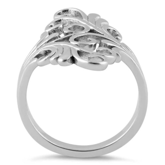 925 STERLING SILVER Unique Swirls Statement Ring - Picture 16 of 16